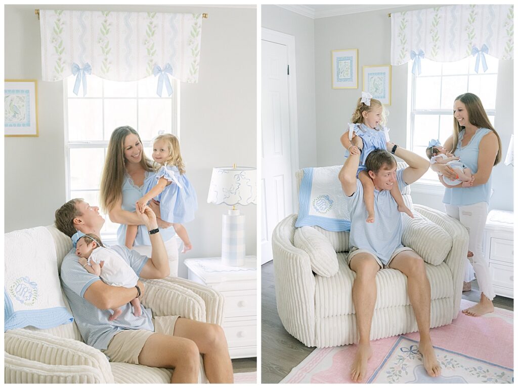 Natural light newborn pictures taken at home in Shreveport