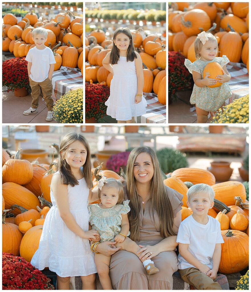 Fall family portraits at local pumpkin patch near Shreveport, Louisiana