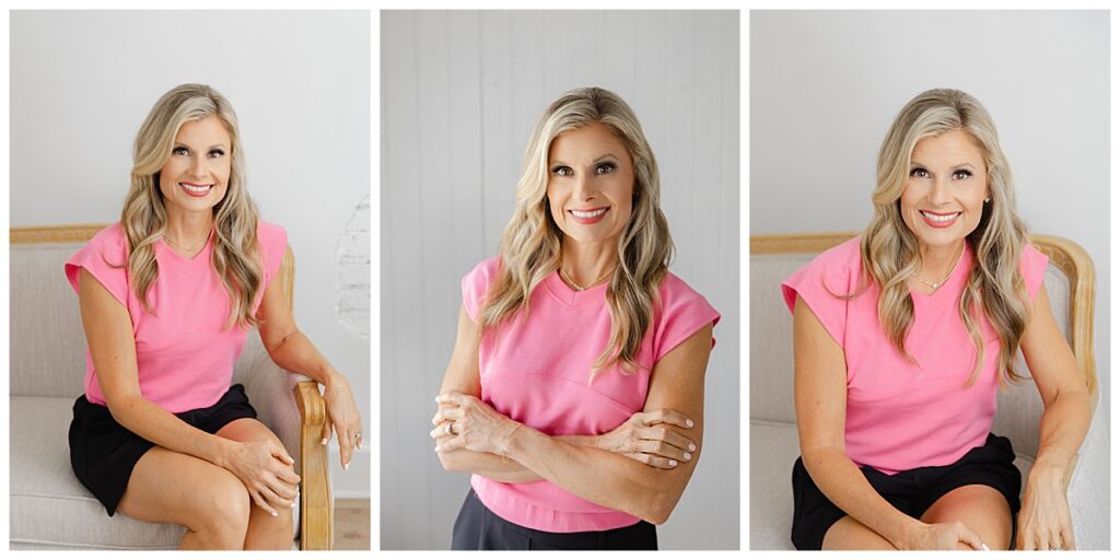 Shreveport branding photographer taking professional headshots for local business owner.