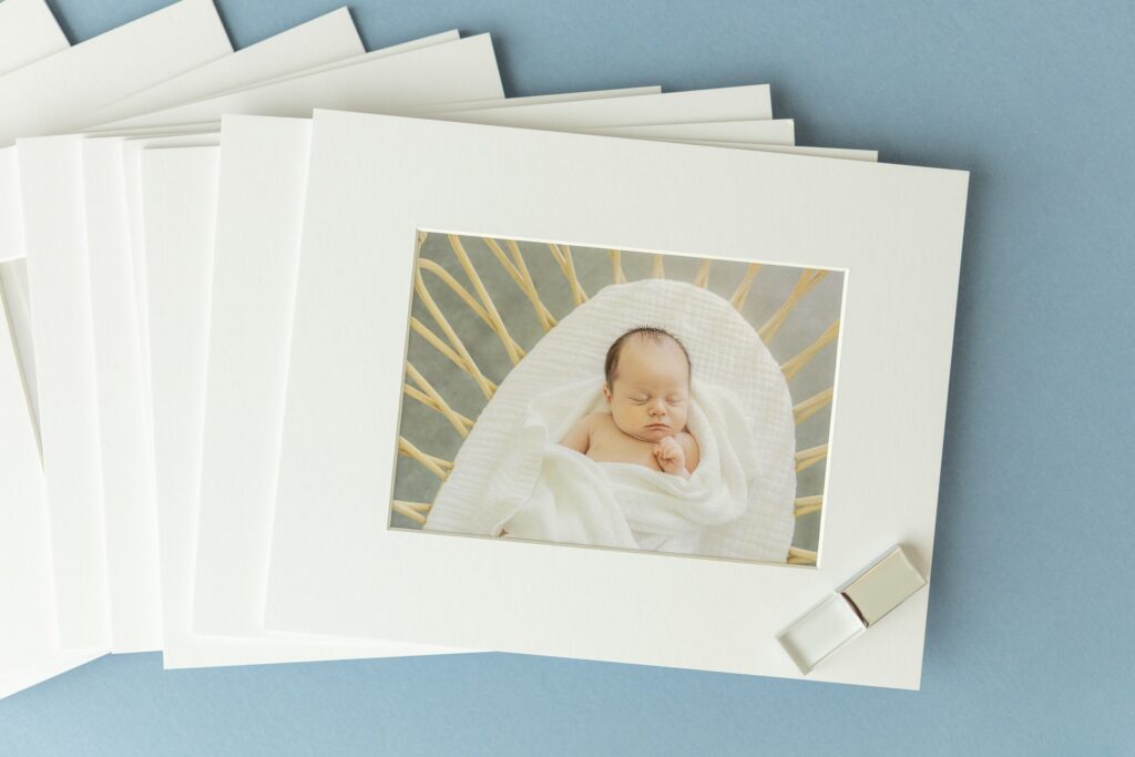 Stacked newborn photography images.
