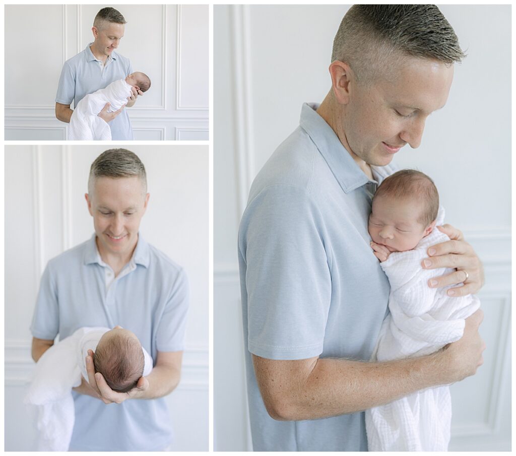 newborn photography in Shreveport-Bossier dad and baby