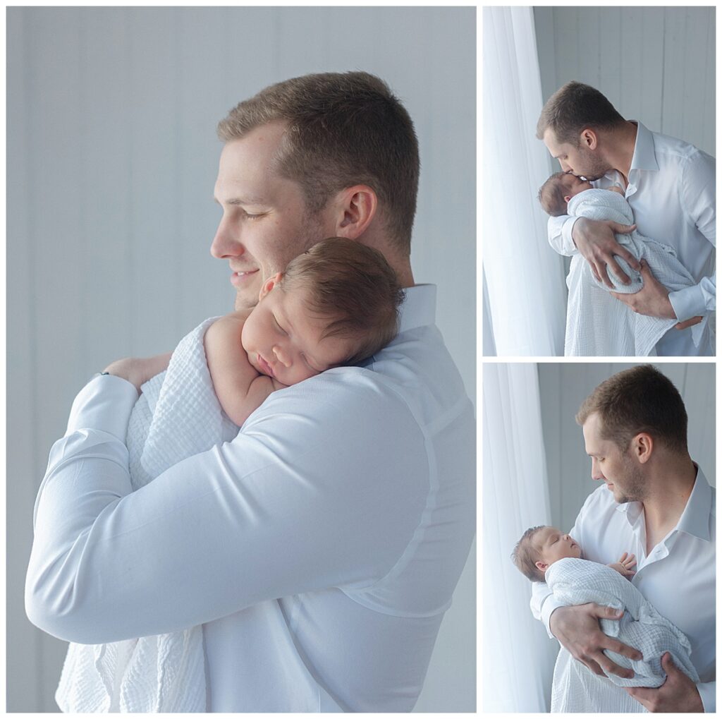 dad holding newborn Shreveport-Bossier