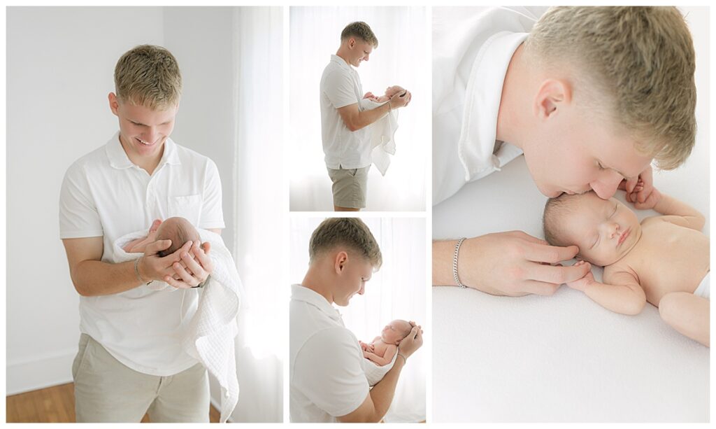 natural newborn photos with dad Shreveport-Bossier