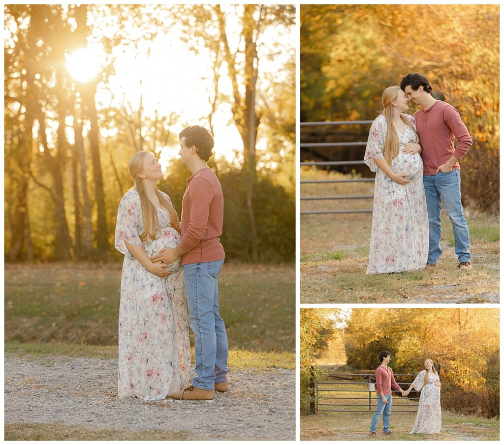 glowing maternity photos shreveport sunset