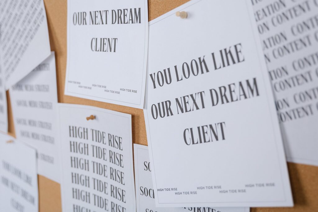 Brand portrait of High Tide Rise showcasing clean, modern brand identity.