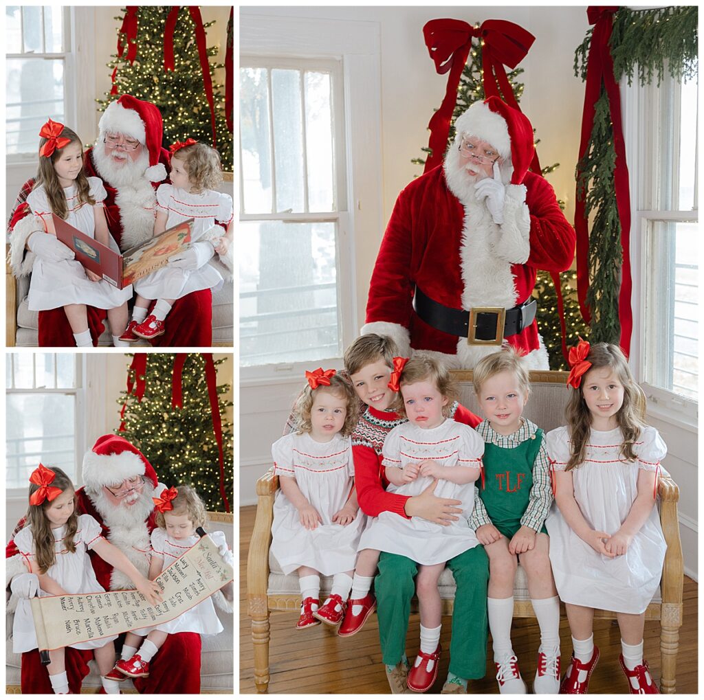 Studio Santa session with babies, kids, and teens in Shreveport–Bossier.