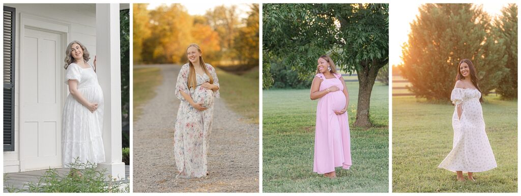 Shreveport–Bossier maternity session with floral gown – what to wear for fall maternity photoshoot