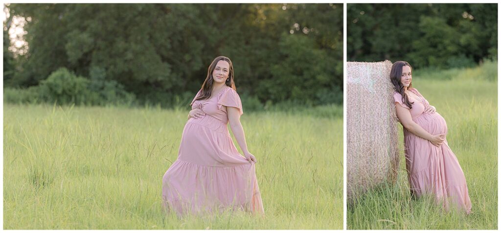 Client wardrobe inspiration – what to wear for maternity photoshoot in Shreveport–Bossier with pastel dresses
