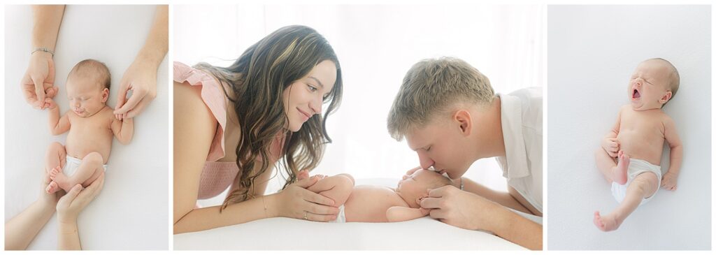 Benton newborn photographer capturing tiny baby details in soft natural light